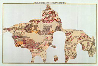 El mapa mosaico de Madaba, bizantino, siglo VI de Unknown